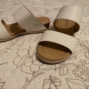 Lucky Brand White Espadrille Wedge Sandals